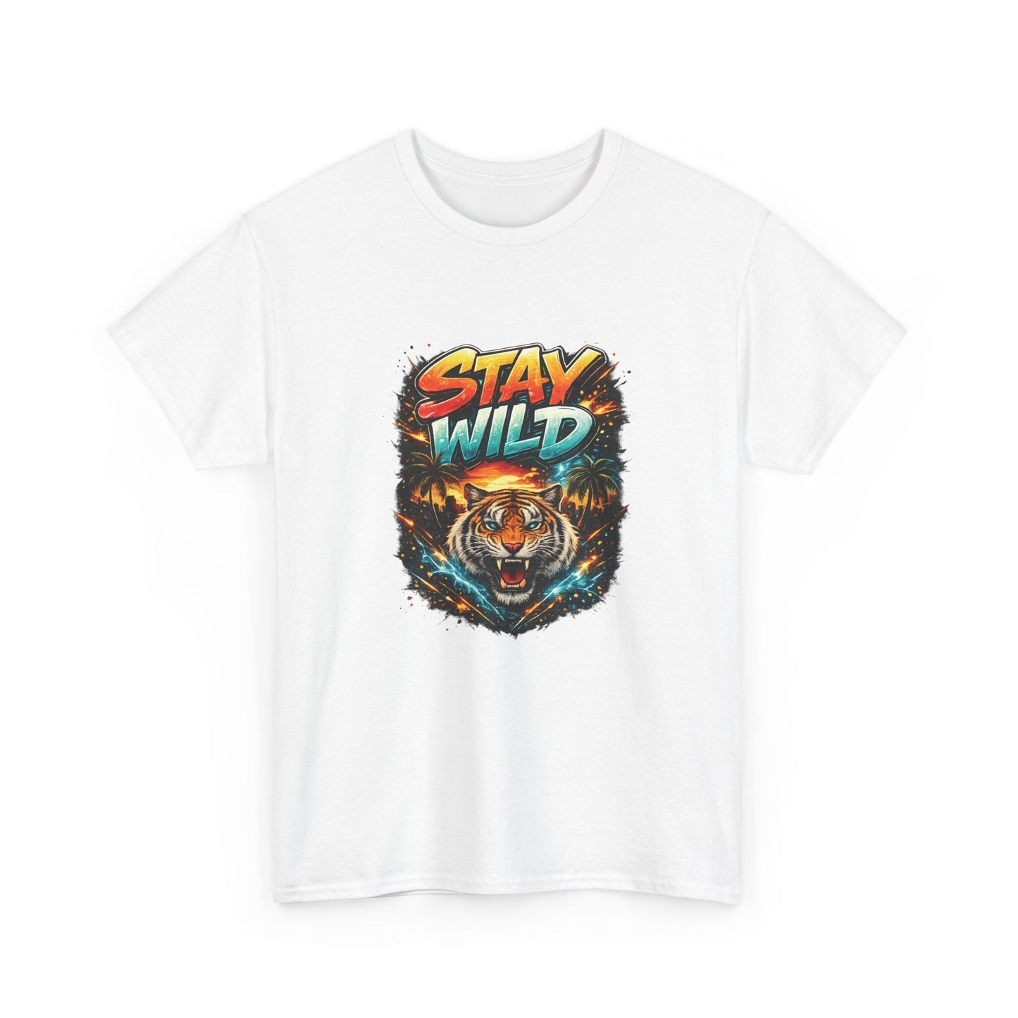 Stay Wild Tiger Graphic Tee — Retro Adventure Wildlife T‑Shirt
