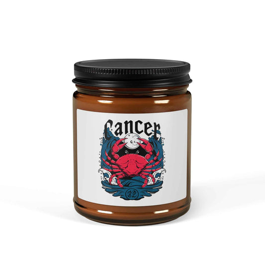 Cancer Zodiac Soy Candle — Amber Jar Scented Candle (Astrology Gift)