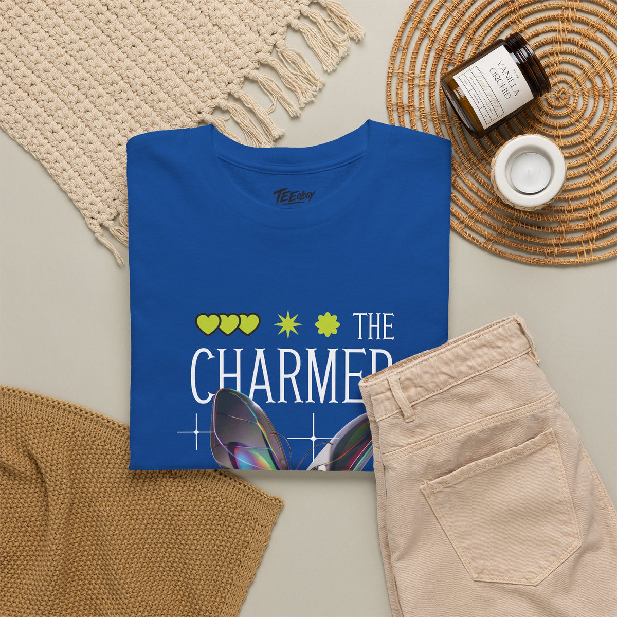 The Charmer neon holographic bunny graphic T-shirt