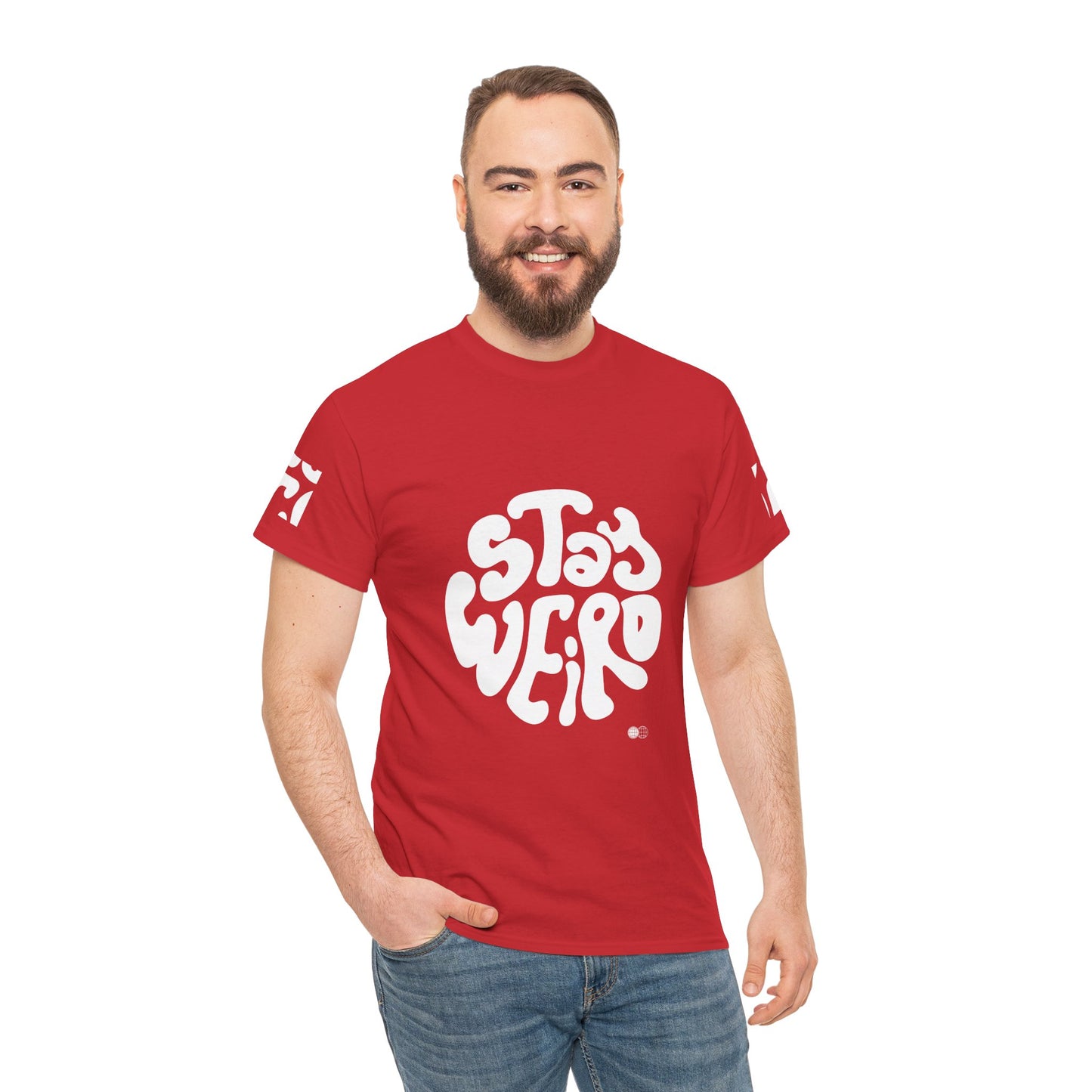 Stay Weird Graphic Tee — Retro Psychedelic Typography T‑Shirt