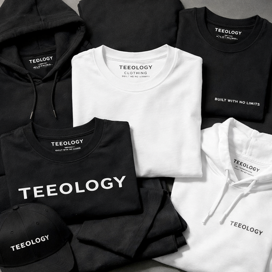 Teeology dark streetwear essentials and Built With No Limits collection