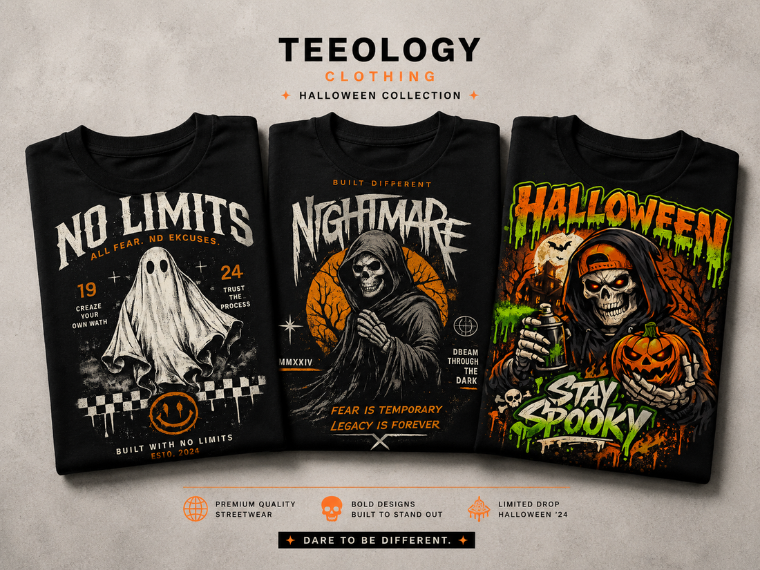 Teeology Halloween graphic tees and spooky streetwear collection