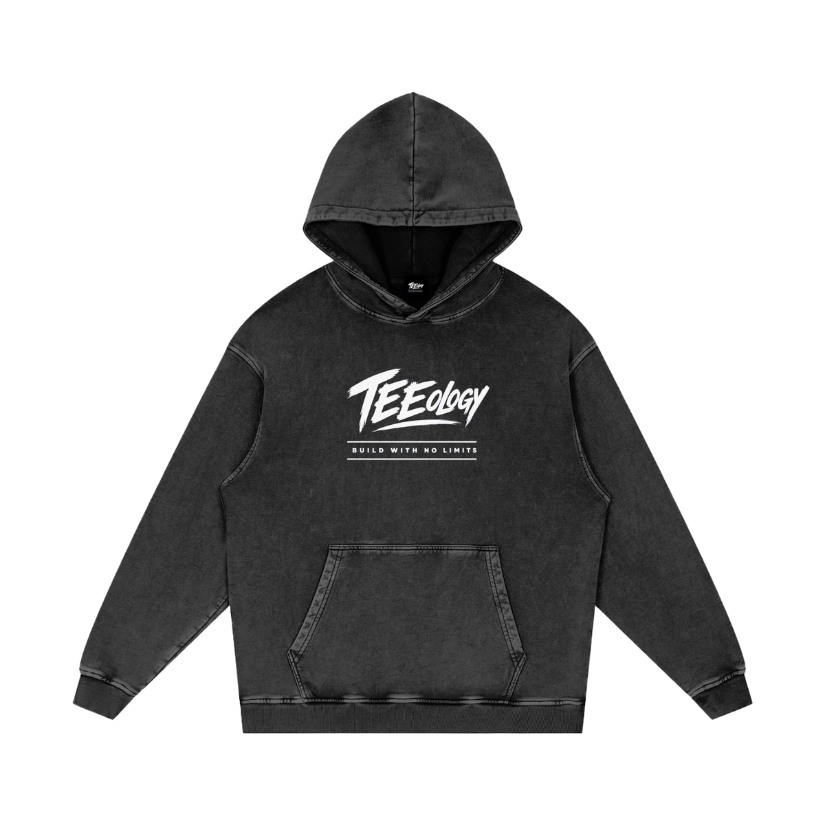 Teeology No Limits snow-washed cotton hoodie product view 3