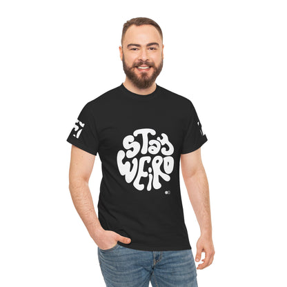 Stay Weird retro psychedelic graphic T-shirt by Teeology Clothing