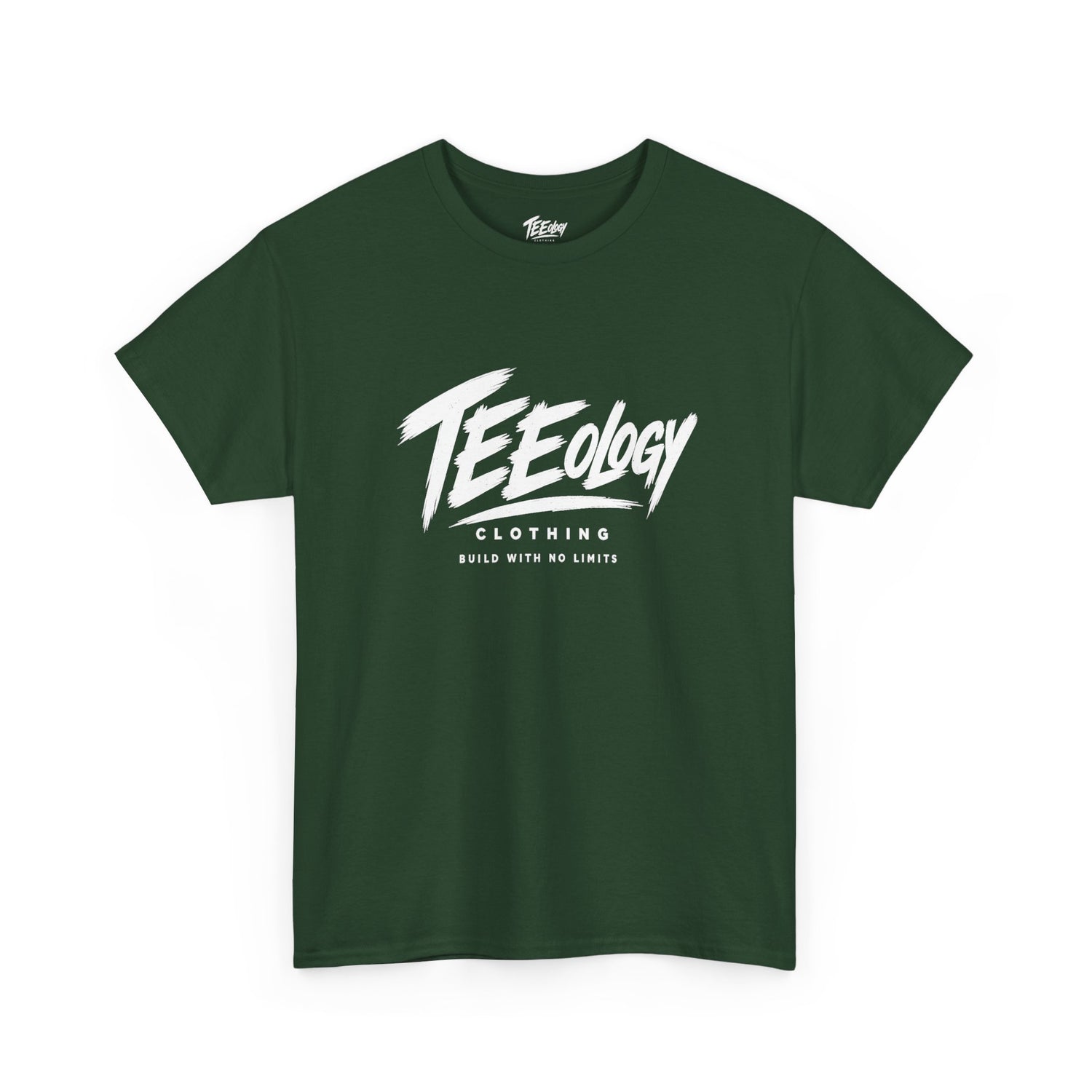 Teeology Brush Script logo graphic T-shirt