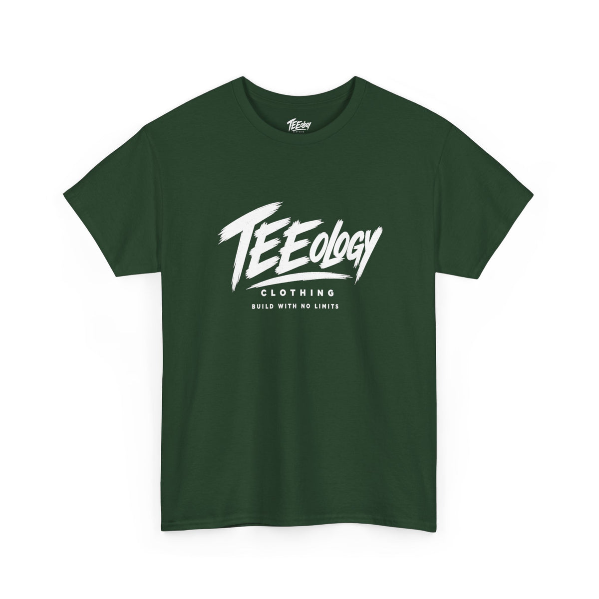 Teeology Brush Script logo graphic T-shirt