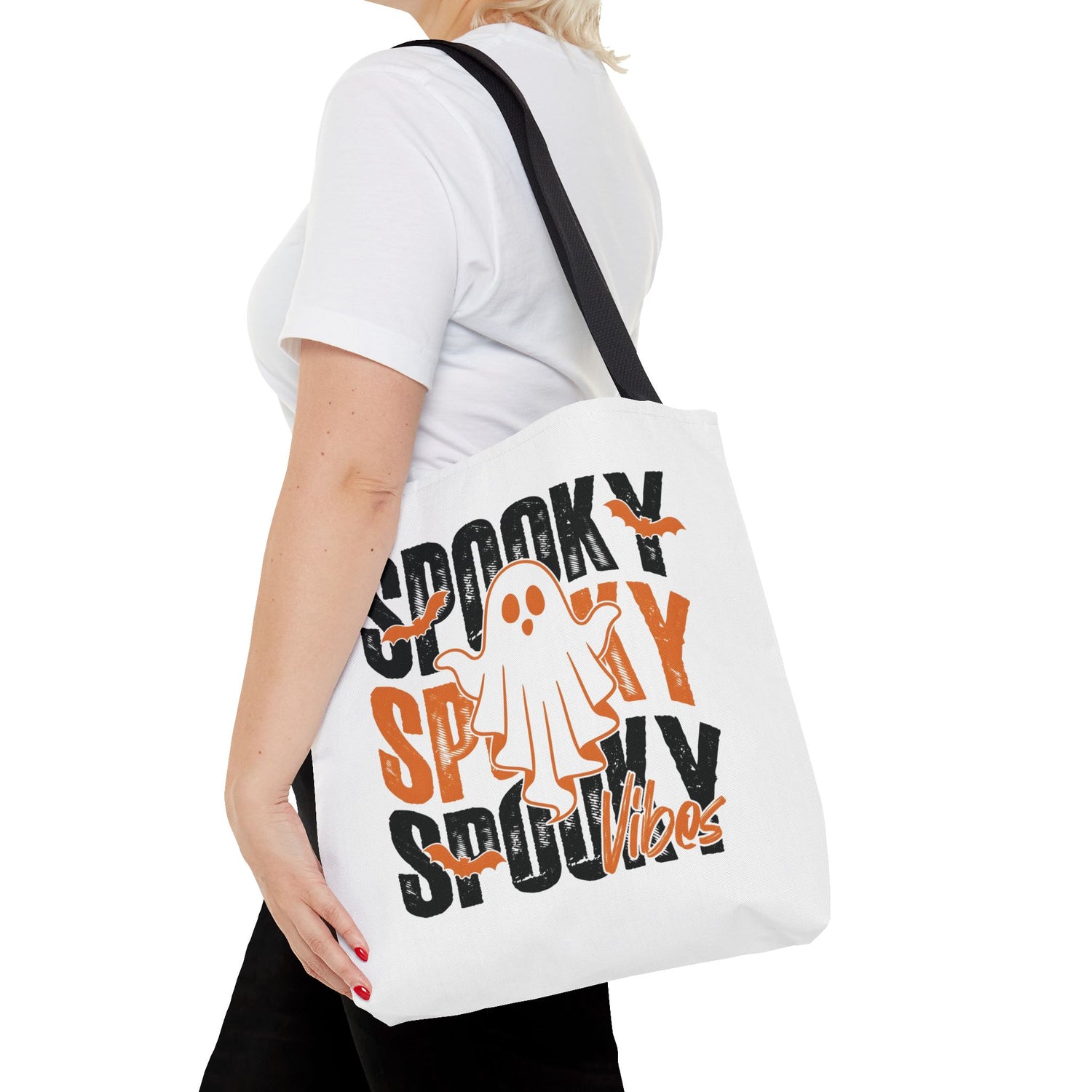 Spooky Ghost Halloween trick-or-treat tote bag by Teeology Clothing