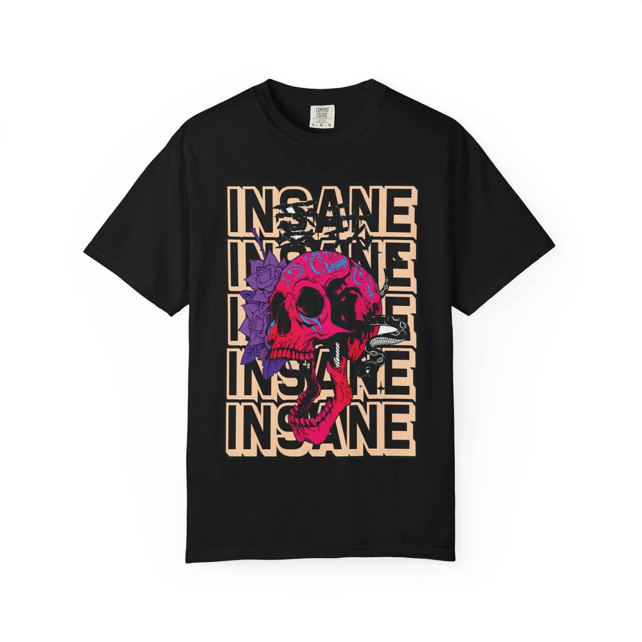 Insane Skull Tee — Retro Neon Skull Graphic T‑Shirt Unisex