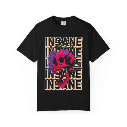 Insane Skull Tee — Retro Neon Skull Graphic T‑Shirt Unisex
