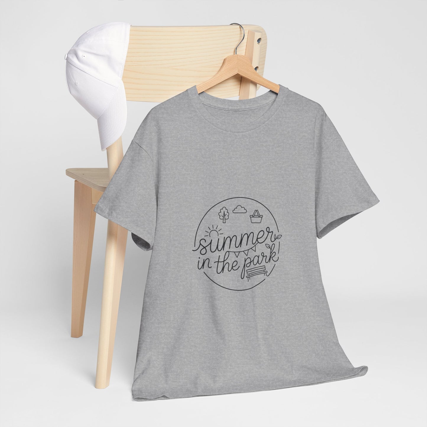 Summer in the Park T-Shirt — Minimal Line Art Outdoor Tee