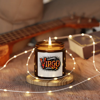 Virgo Zodiac soy candle in amber jar