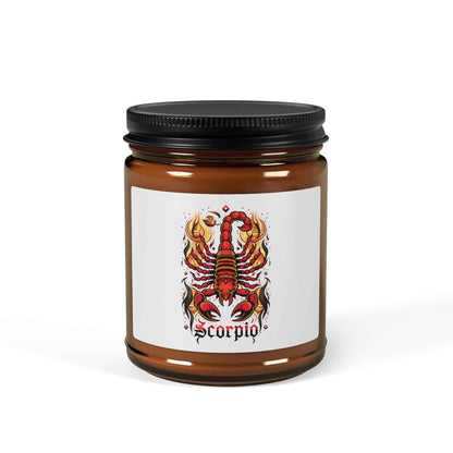 Scorpio Scented Soy Candle — Amber Jar Zodiac Candle (Astrology Gift)