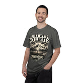 Built With No Limits mountain graphic T-shirt by Teeology Clothing