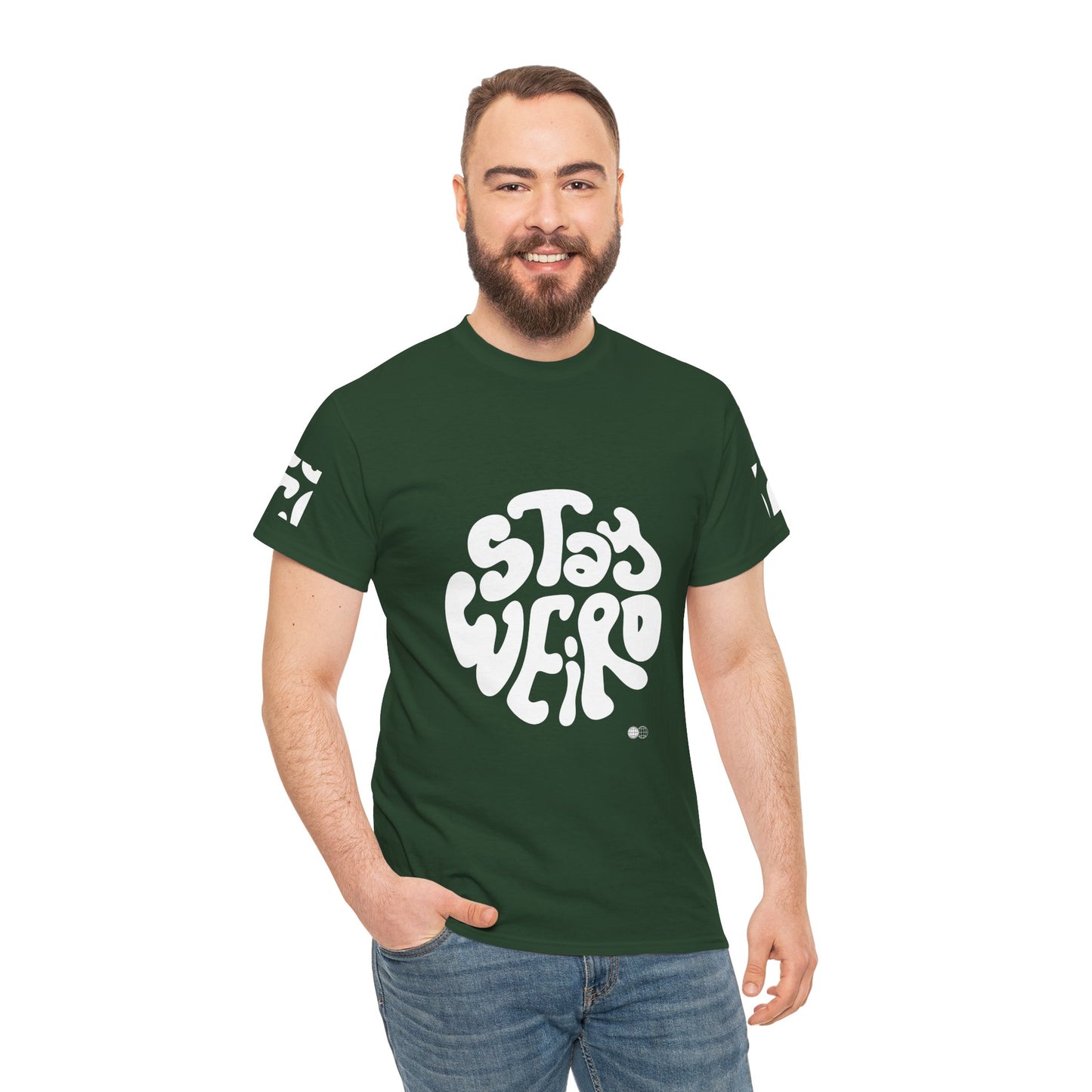 Stay Weird Graphic Tee — Retro Psychedelic Typography T‑Shirt