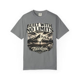 Built With No Limits mountain graphic T-shirt by Teeology Clothing