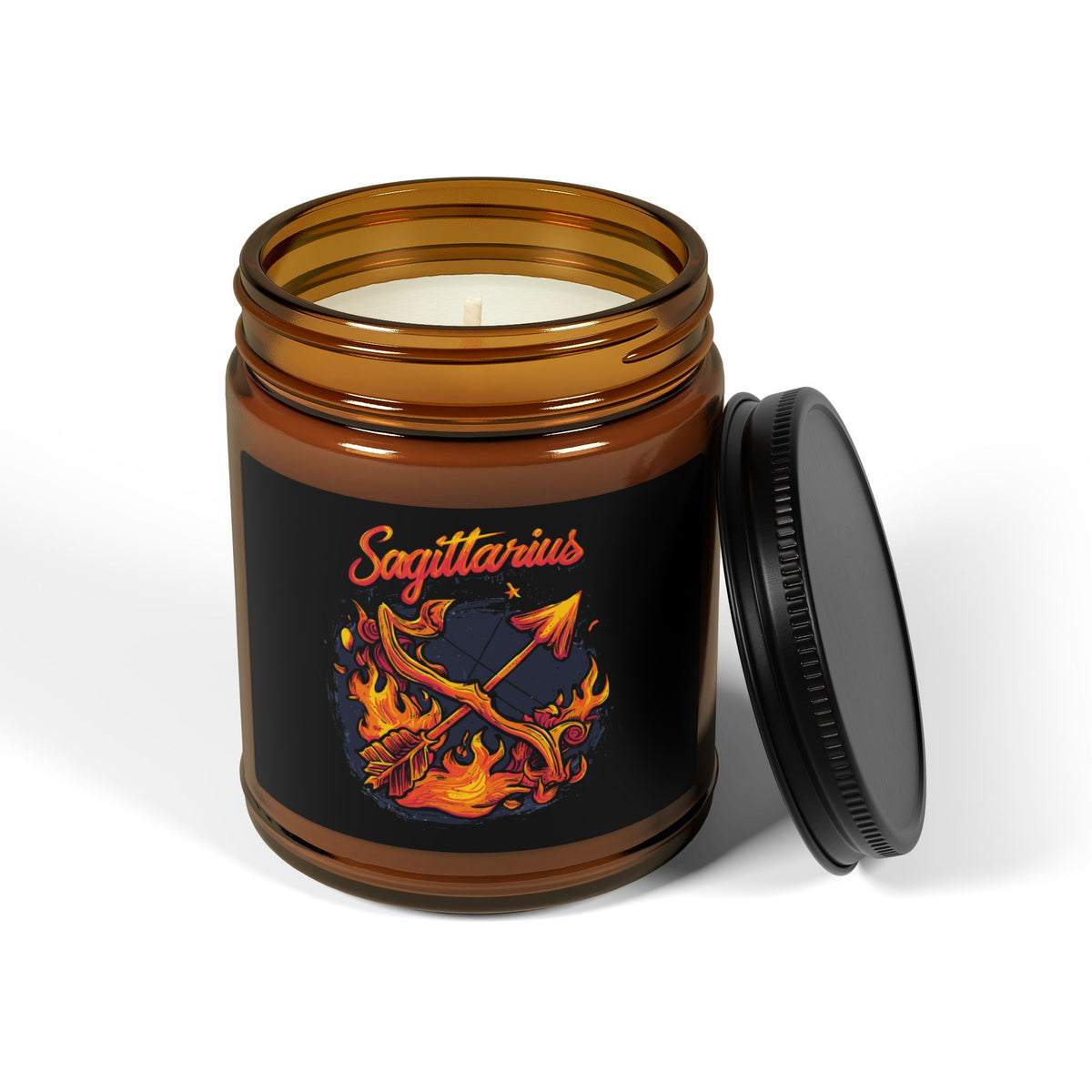 Sagittarius Zodiac soy candle in amber jar