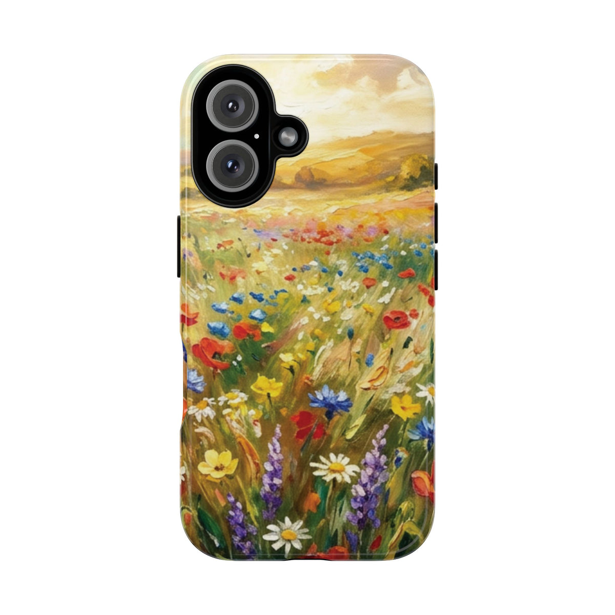 Floral Meadow Tough Phone Case — Painted Wildflower Field Protective Cover - Teeology Clothing