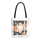 Spooky Ghost Halloween trick-or-treat tote bag by Teeology Clothing