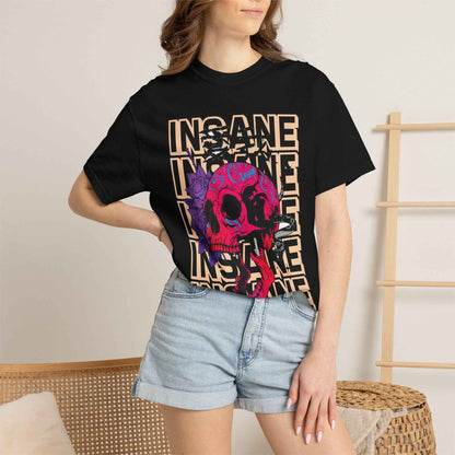 Insane Skull Tee — Retro Neon Skull Graphic T‑Shirt Unisex