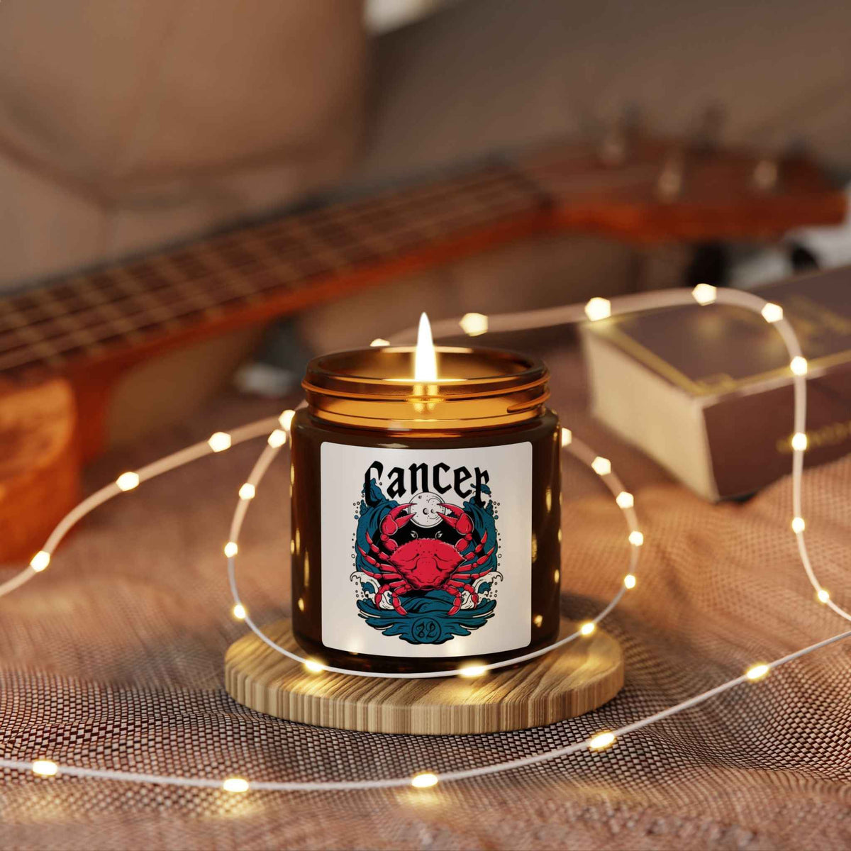 Cancer Zodiac Soy Candle — Amber Jar Scented Candle (Astrology Gift)