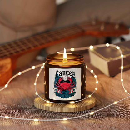 Cancer Zodiac Soy Candle — Amber Jar Scented Candle (Astrology Gift)