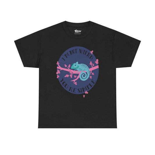Chameleon Graphic Tee - "I'm Not Weird, You're Simple" Funny Nature Shirt