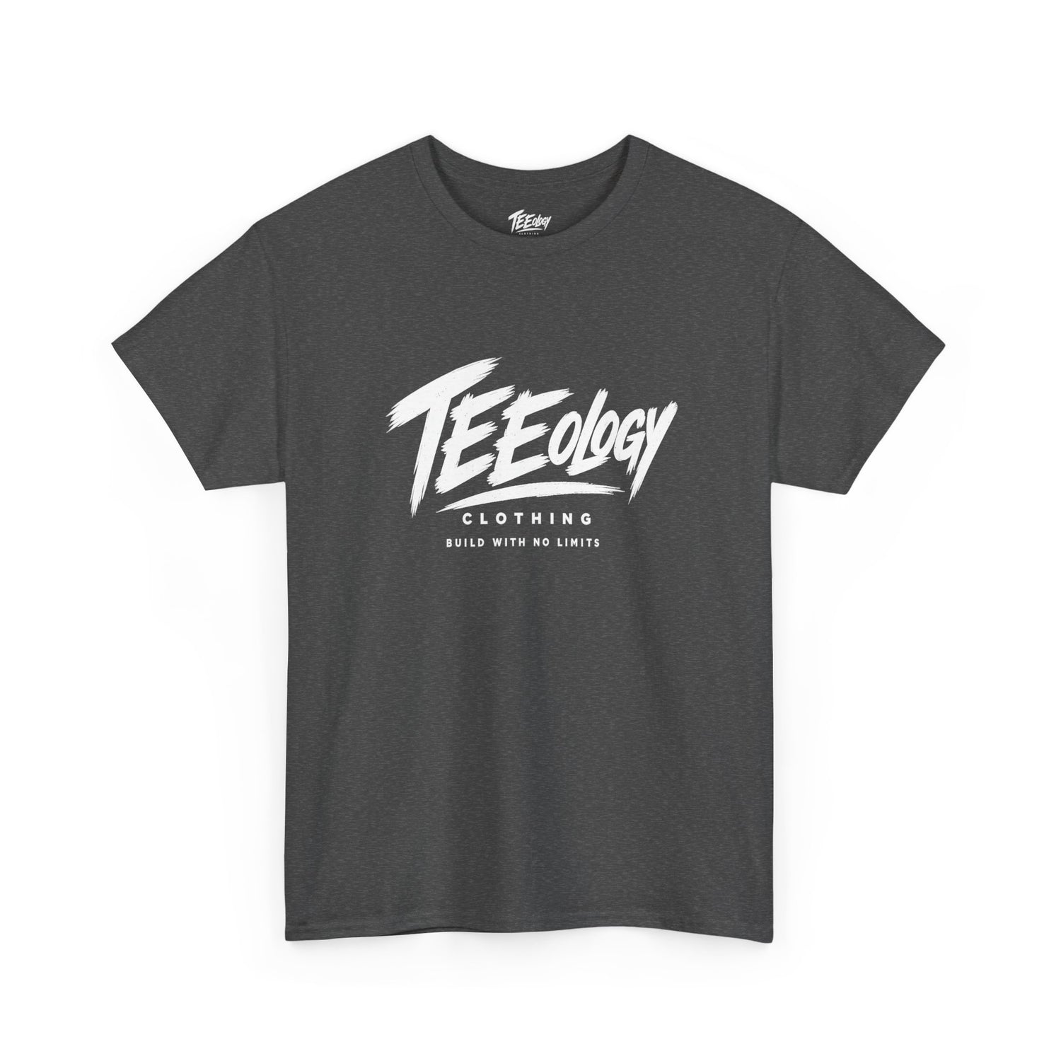 Teeology Brush Script logo graphic T-shirt