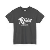 Teeology Brush Script logo graphic T-shirt
