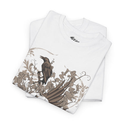 Forever Resting Head gothic skull and raven graphic T-shirt