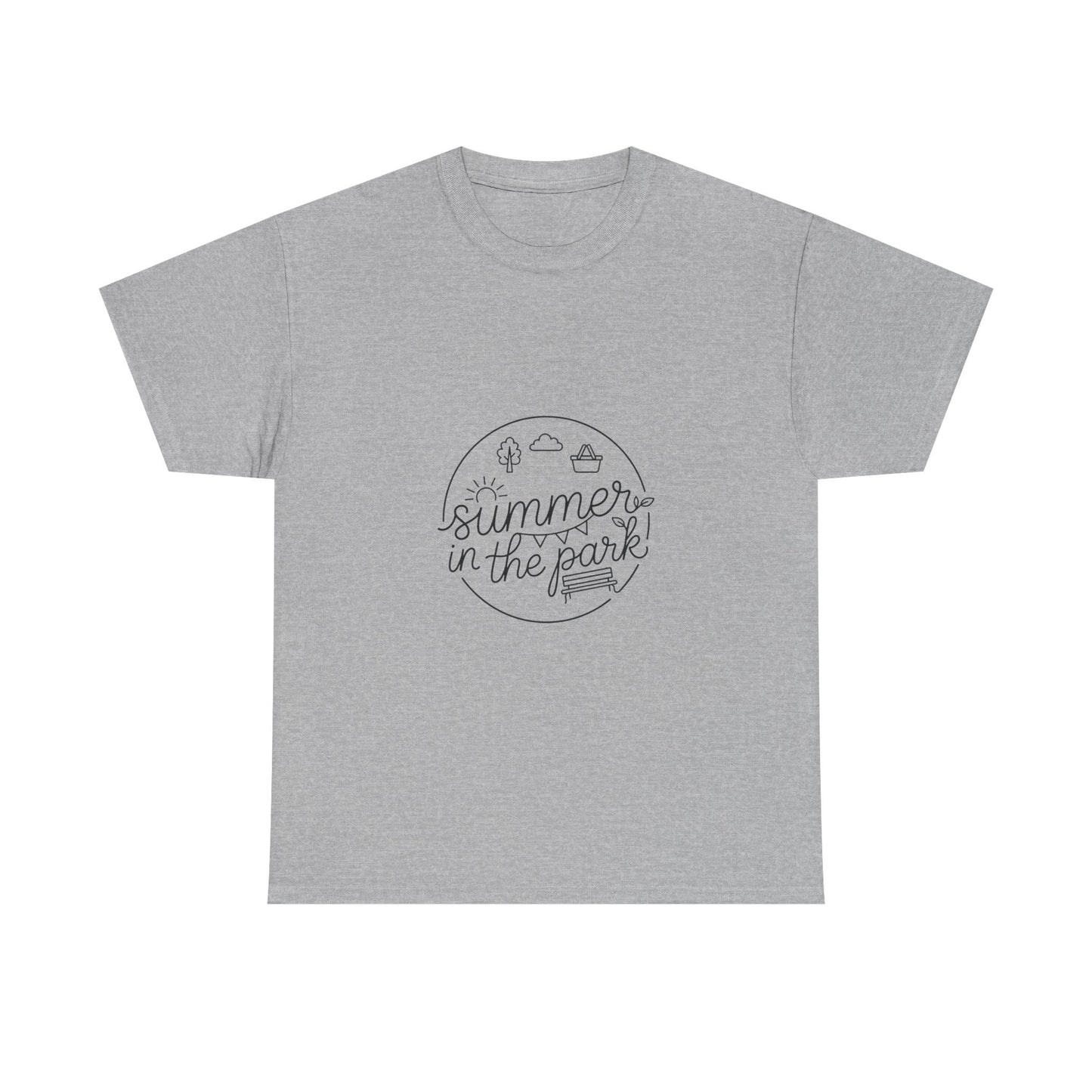 Summer in the Park T-Shirt — Minimal Line Art Outdoor Tee