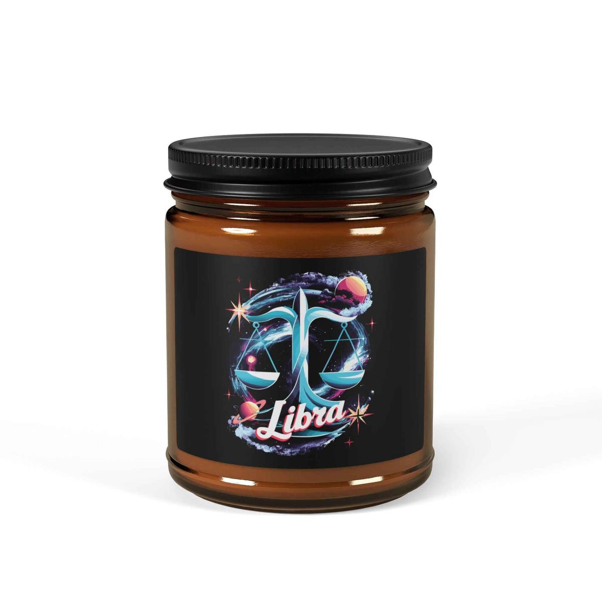 Libra Zodiac Soy Candle — Amber Jar Scented Candle (Multi-Size)