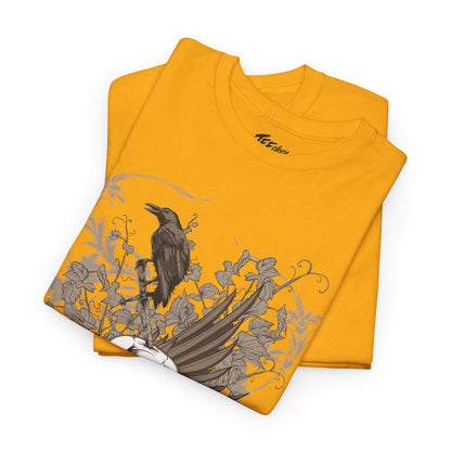 Forever Resting Head gothic skull and raven graphic T-shirt