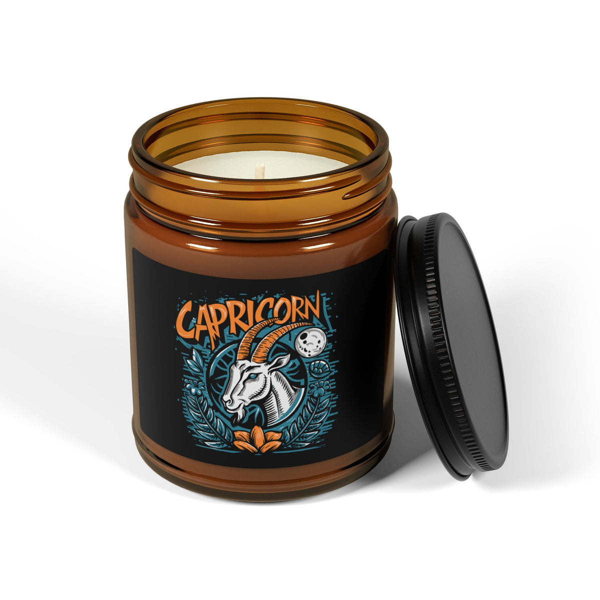 Capricorn Zodiac soy candle in amber jar