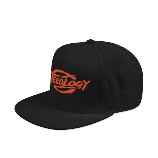 Teeology Orange Flame Embroidered Snapback Hat