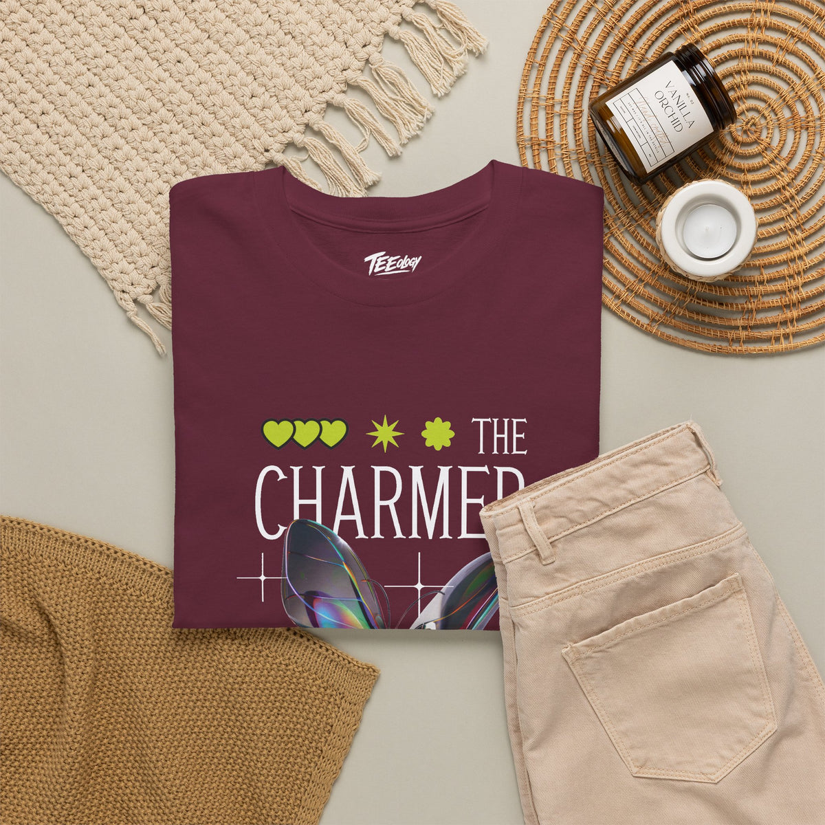 The Charmer neon holographic bunny graphic T-shirt