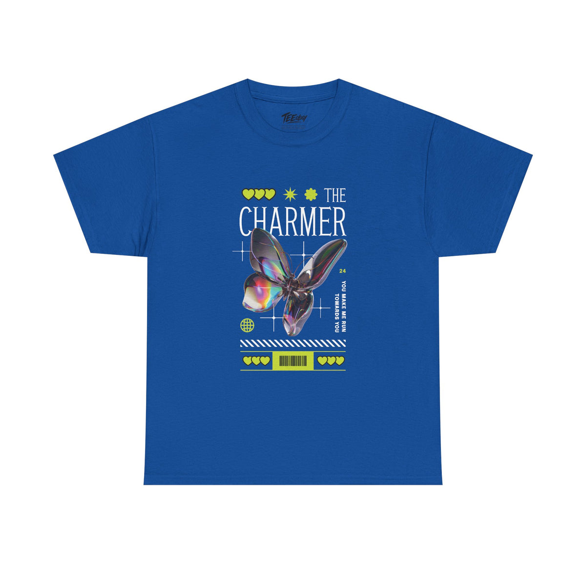 The Charmer neon holographic bunny graphic T-shirt
