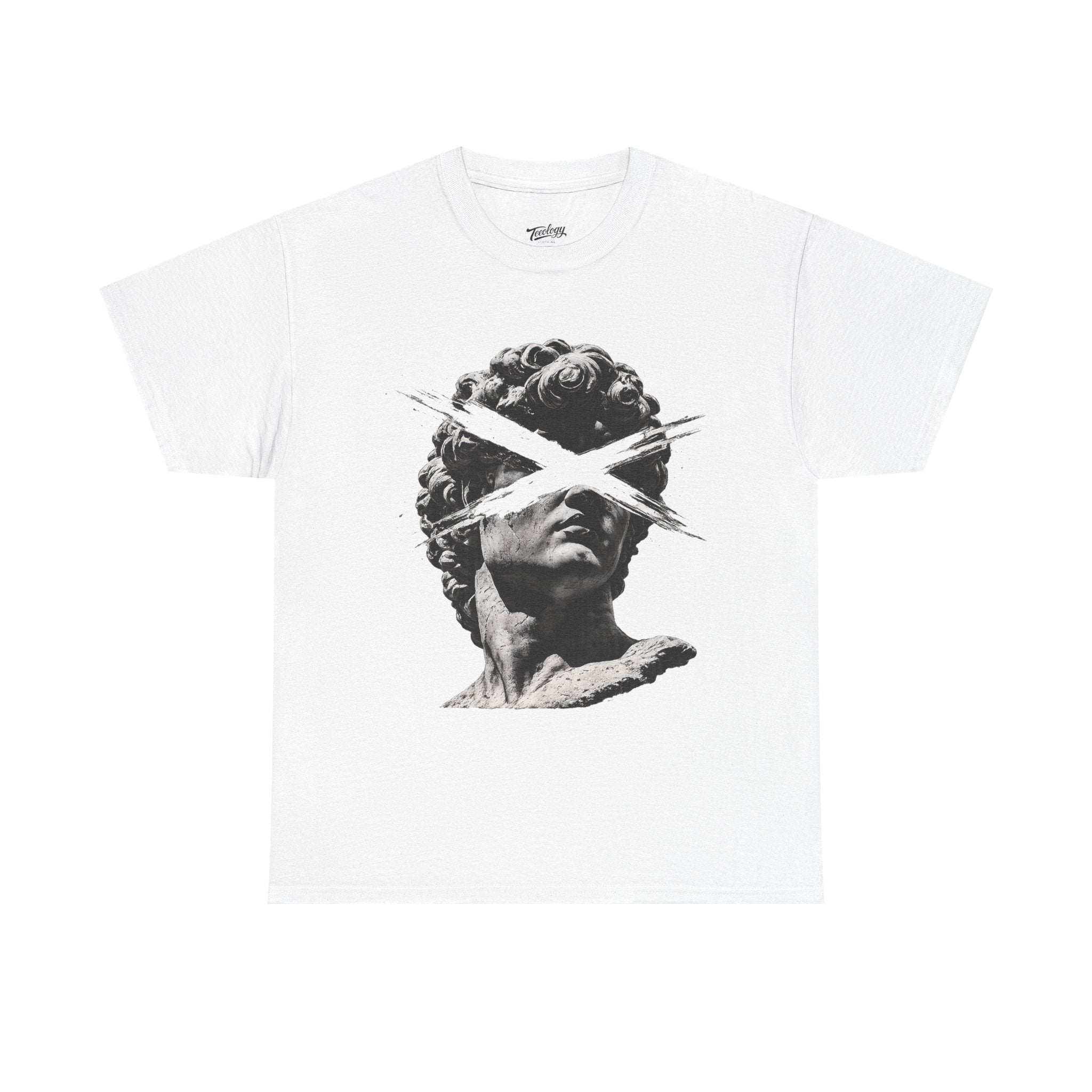 Statue Head X graphic T-shirt by Teeology Clothing