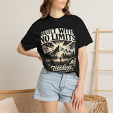 Built With No Limits mountain graphic T-shirt by Teeology Clothing