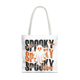 Spooky Ghost Halloween trick-or-treat tote bag by Teeology Clothing