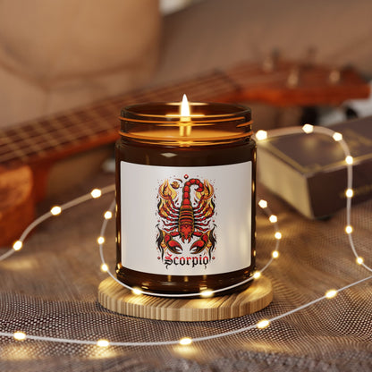 Scorpio Zodiac soy candle in amber jar