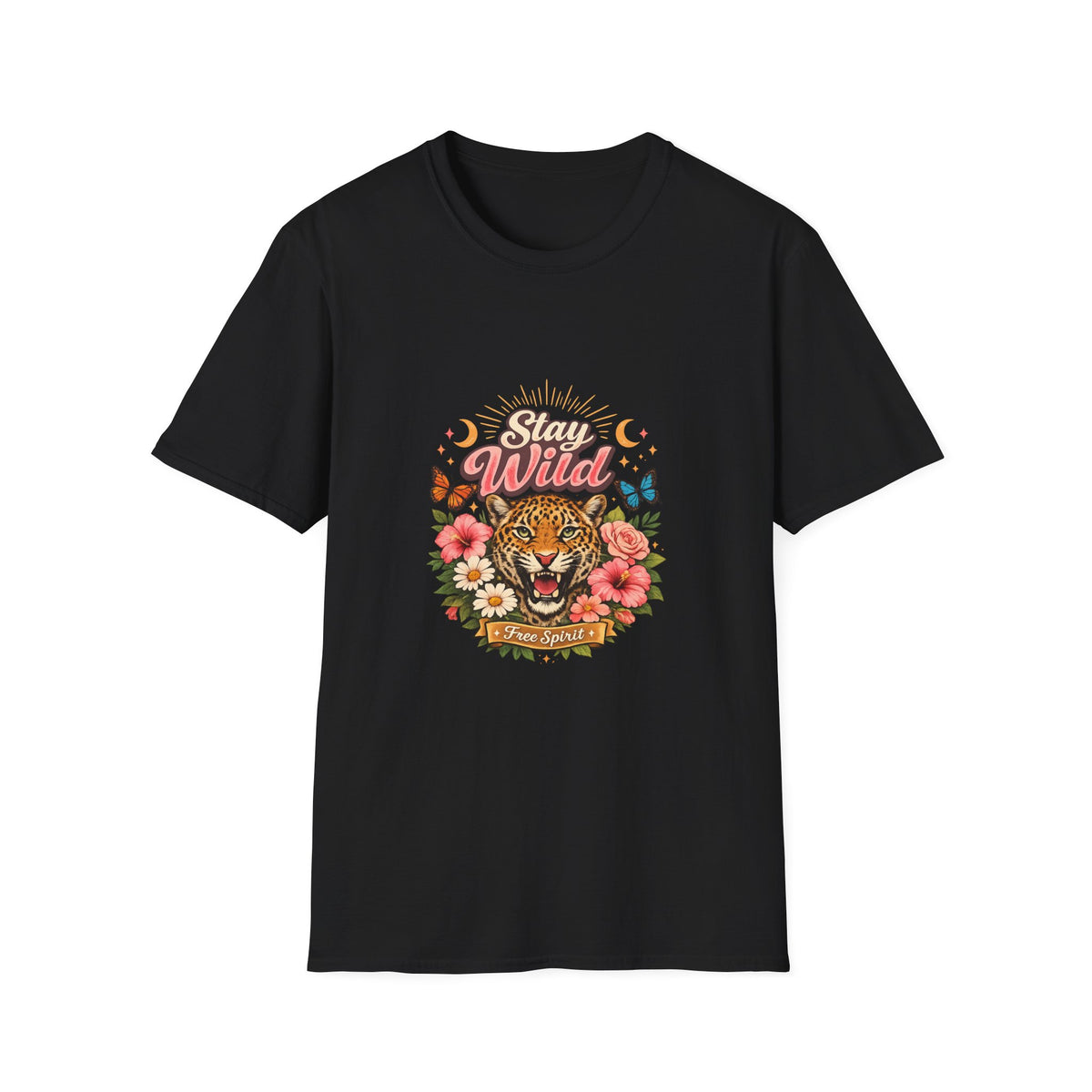 Stay Wild tiger floral graphic T-shirt by Teeology Clothing