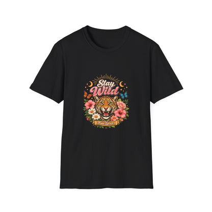 Stay Wild tiger floral graphic T-shirt by Teeology Clothing