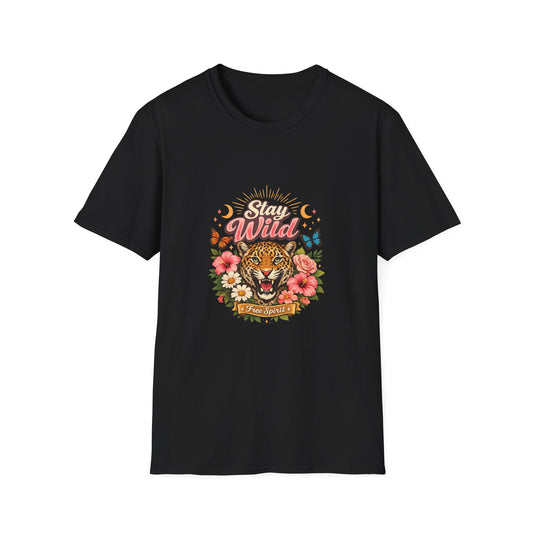 Stay Wild tiger floral graphic T-shirt by Teeology Clothing