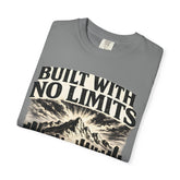Built With No Limits mountain graphic T-shirt by Teeology Clothing