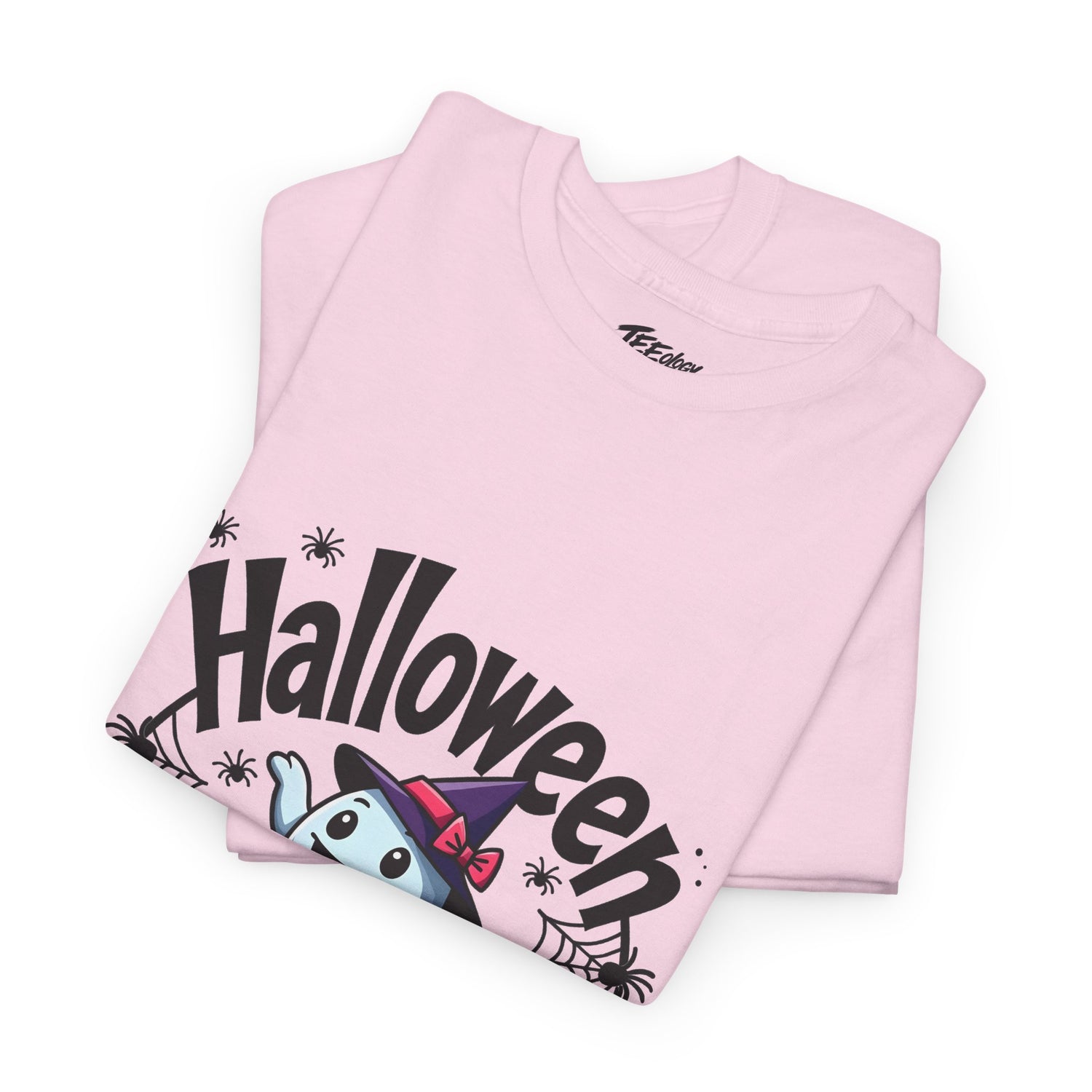 Ghost and jack-o’-lantern Halloween T-shirt by Teeology Clothing