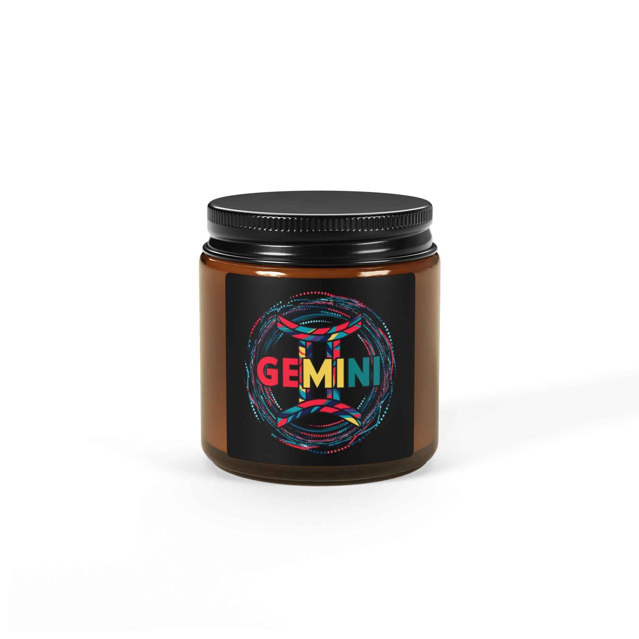 Gemini Zodiac Soy Candle — Amber Jar Scented Candle (Astrology Gift)