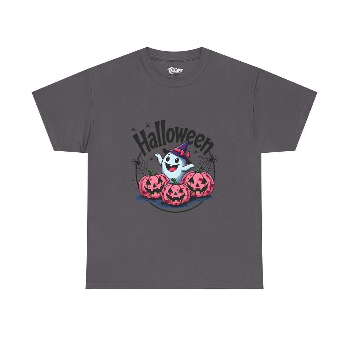 Ghost and jack-o’-lantern Halloween T-shirt by Teeology Clothing