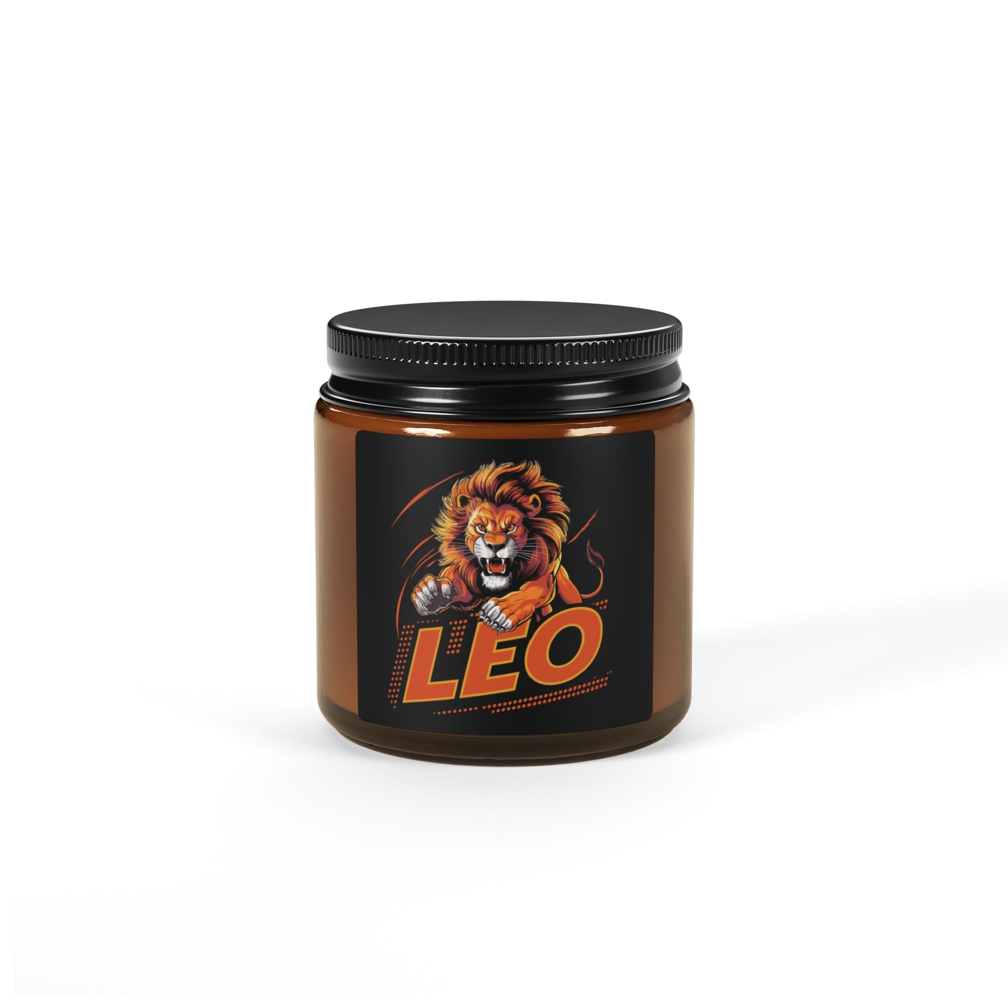 Leo Zodiac soy candle in amber jar