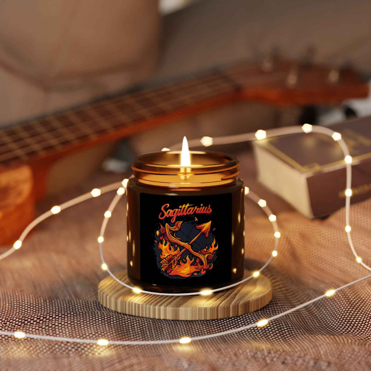 Sagittarius Zodiac Soy Candle — Amber Jar Scented Candle
