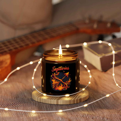 Sagittarius Zodiac Soy Candle — Amber Jar Scented Candle